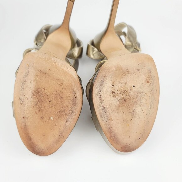 Jimmy Choo Sandals VAMP Bronze Multistrap Strappy Platform Heels Size 36.5 - Picture 6 of 7